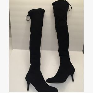 Stuart Weitzman Black Over-the-Knee Heeled Boots